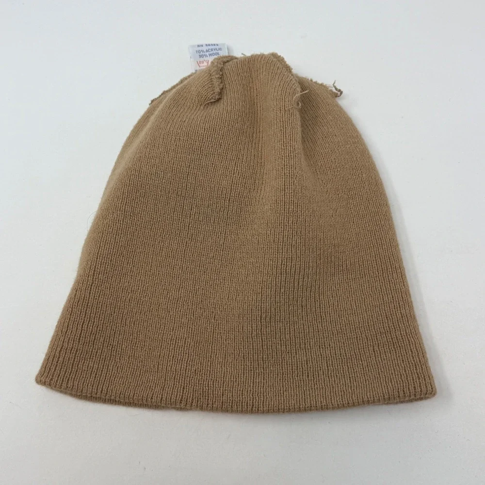 Vintage 80's Nike Sportswear Beanie Brown‎ Tan Orange Knit Hat Made in USA